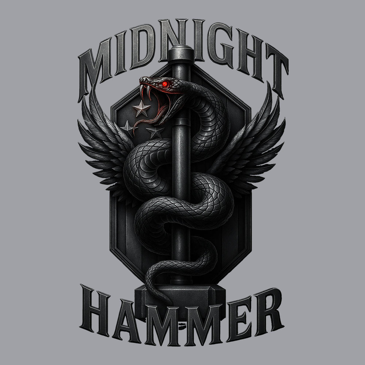 Midnight Hammer Snake - Metal Hoodie Hoodies 