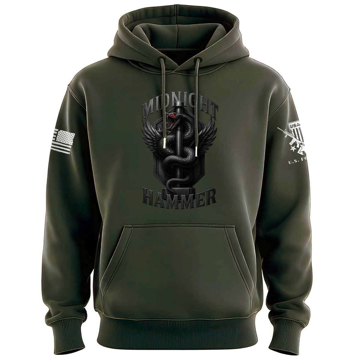 Midnight Hammer Snake - Metal Hoodie Hoodies 100160-S-MG