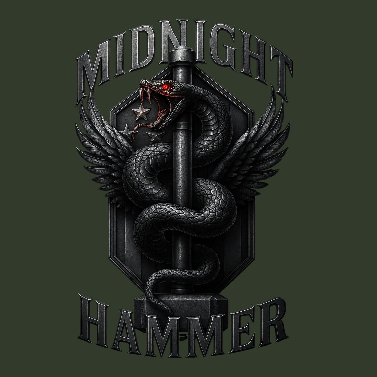 Midnight Hammer Snake - Metal Hoodie Hoodies 