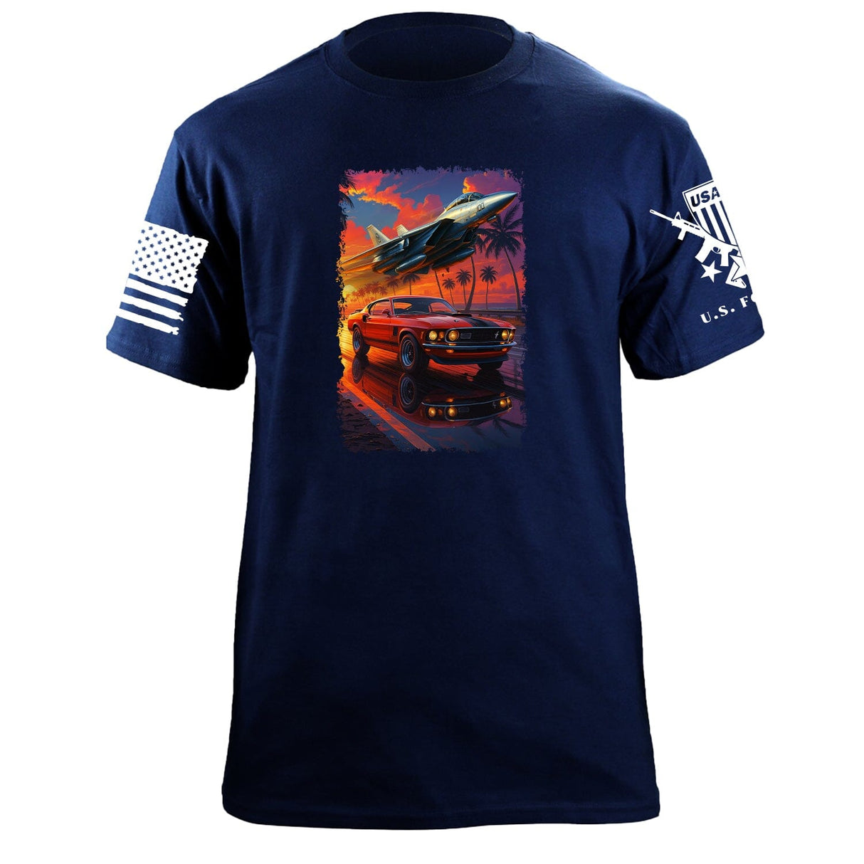Mustang F14 T-Shirt Shirts 87439-S-NAVY