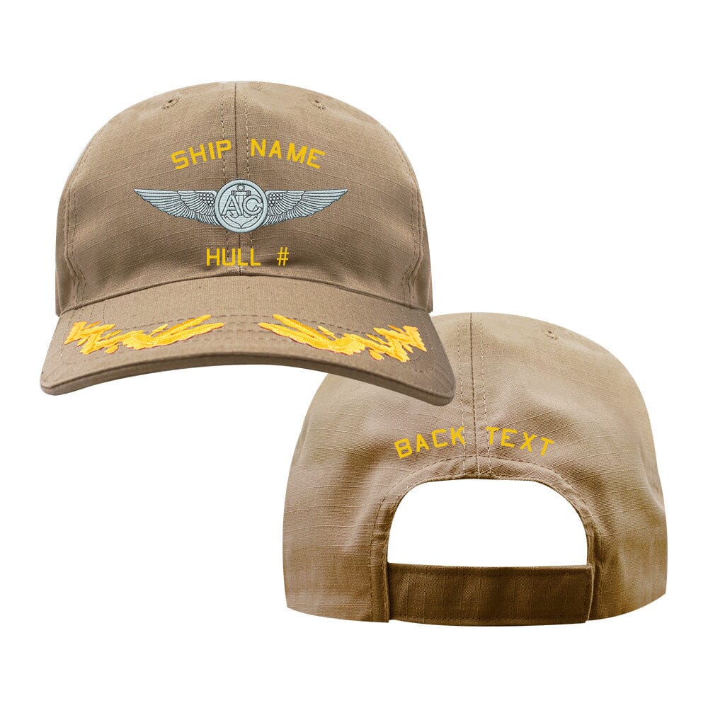 US Navy Custom Ship Cap - Coyote - Navy Aircrew Wings – USAMM