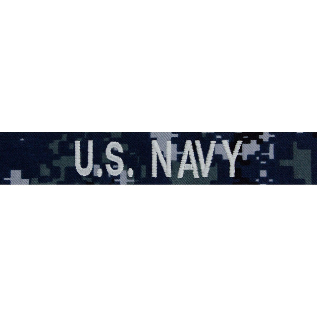 US Navy NWU I Silver Branch Tape Embroidered Name / Branch Tapes 