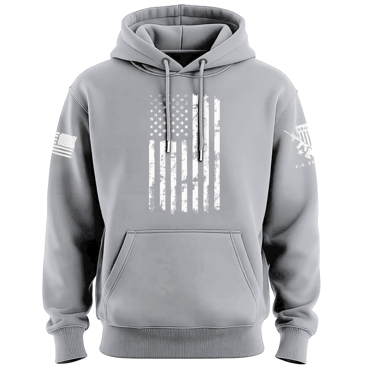 One Color US Flag Distress Hoodie