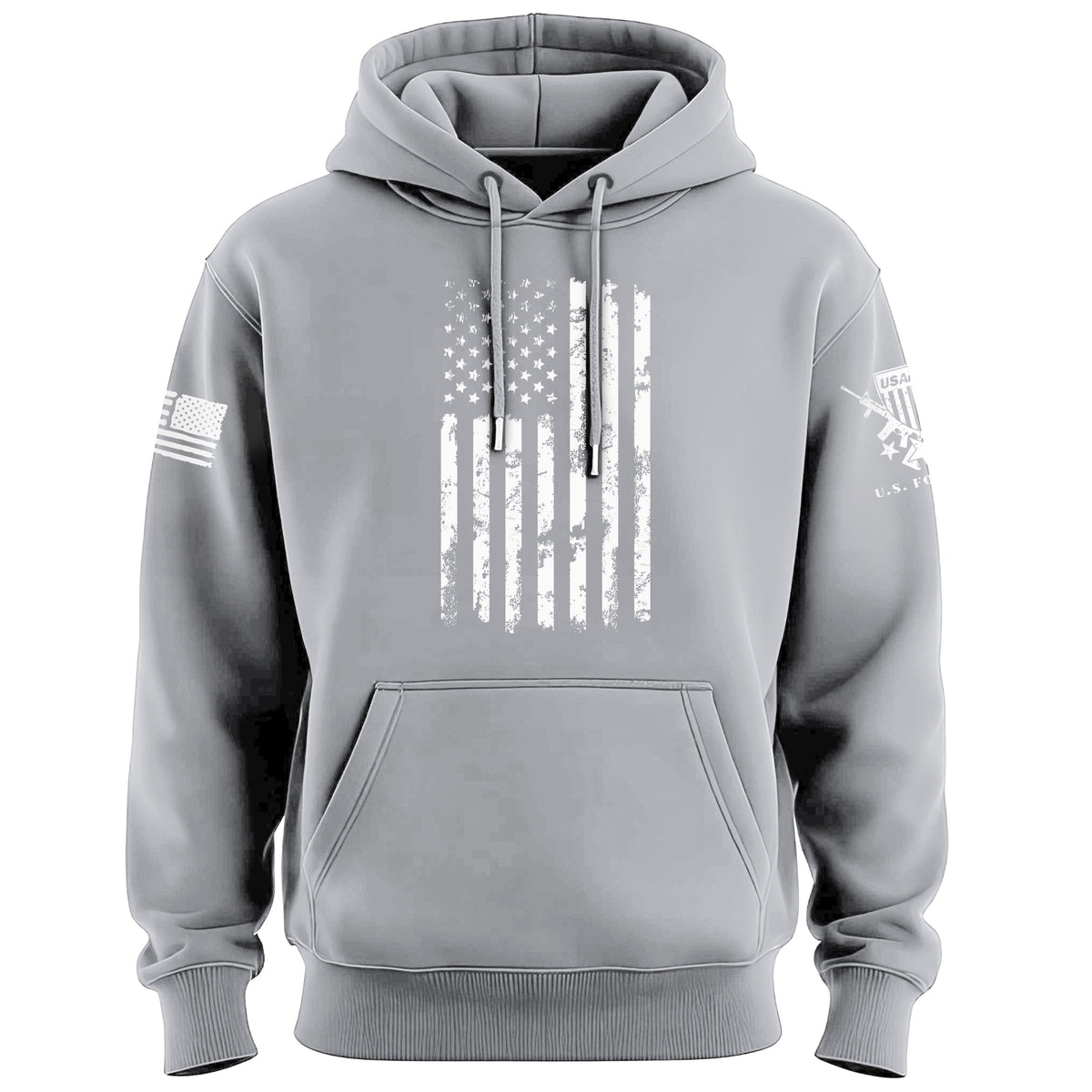 One Color US Flag Distress Hoodie Hoodies 
