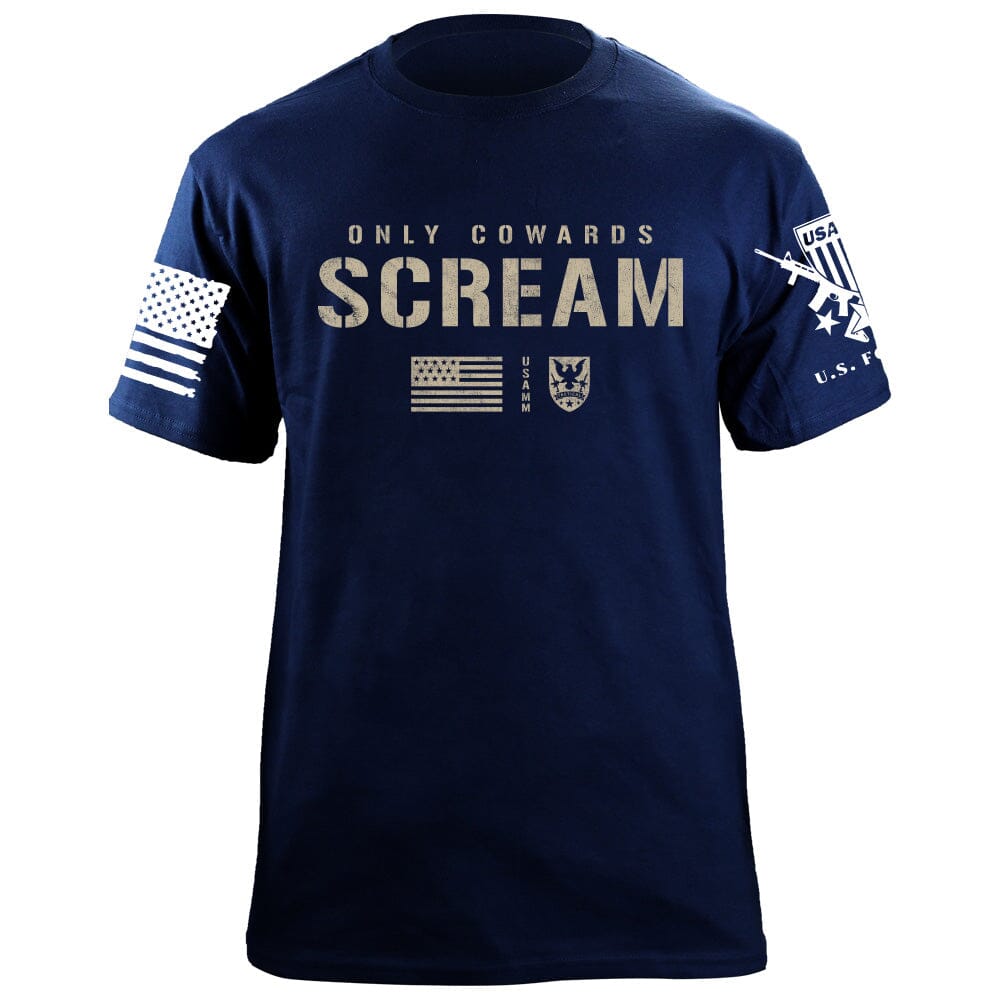 Only Cowards Scream T-Shirt Shirts 87339-S-NAVY