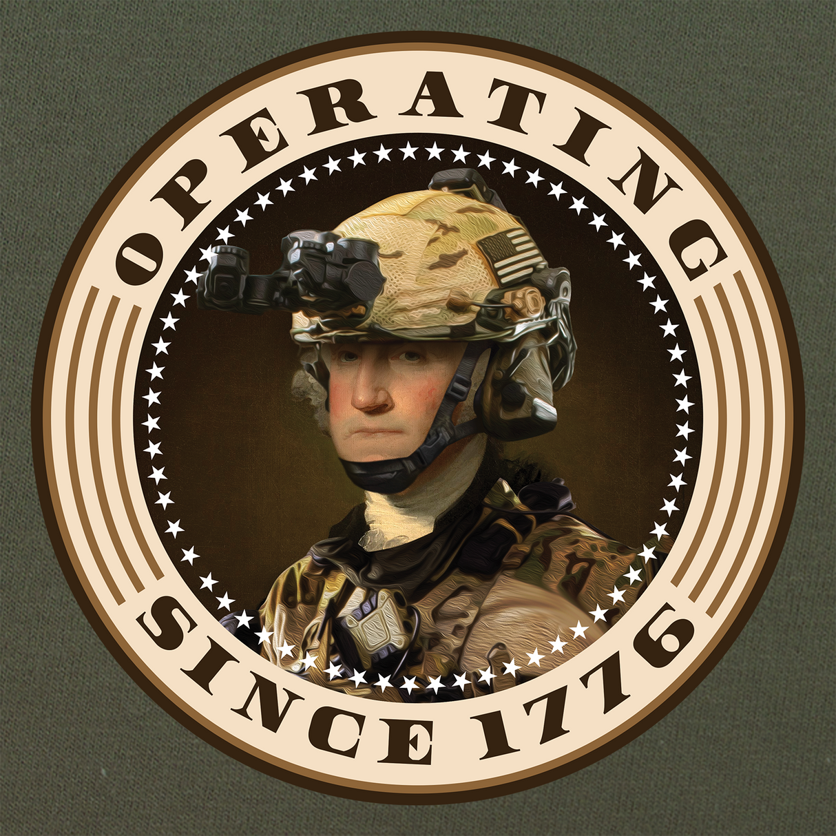 Operating Since 1776 George Washington Sepia Hoodie