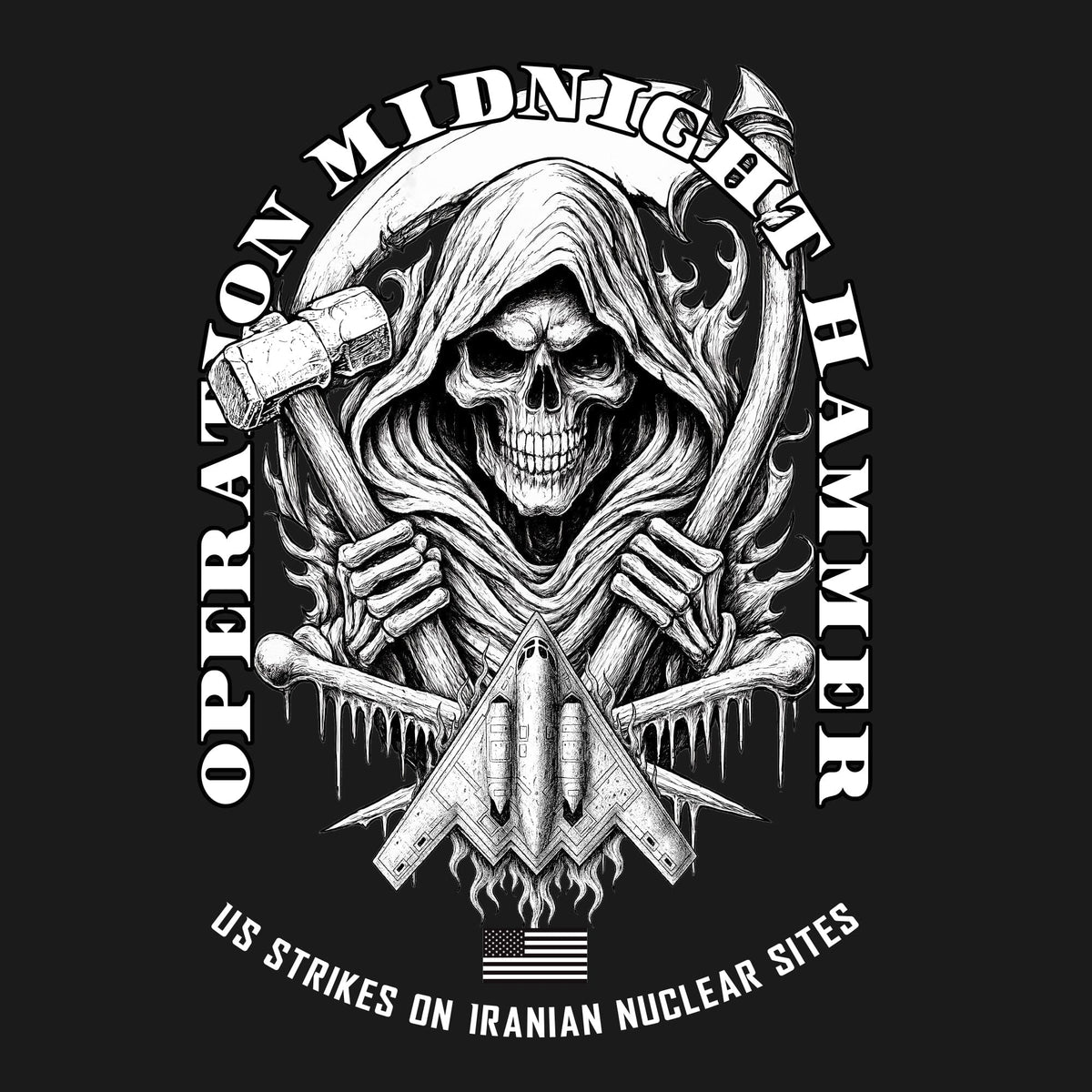 Operation Midnight Hammer B&W Hoodie Hoodies 