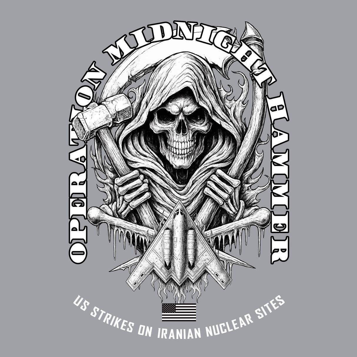 Operation Midnight Hammer B&W Hoodie