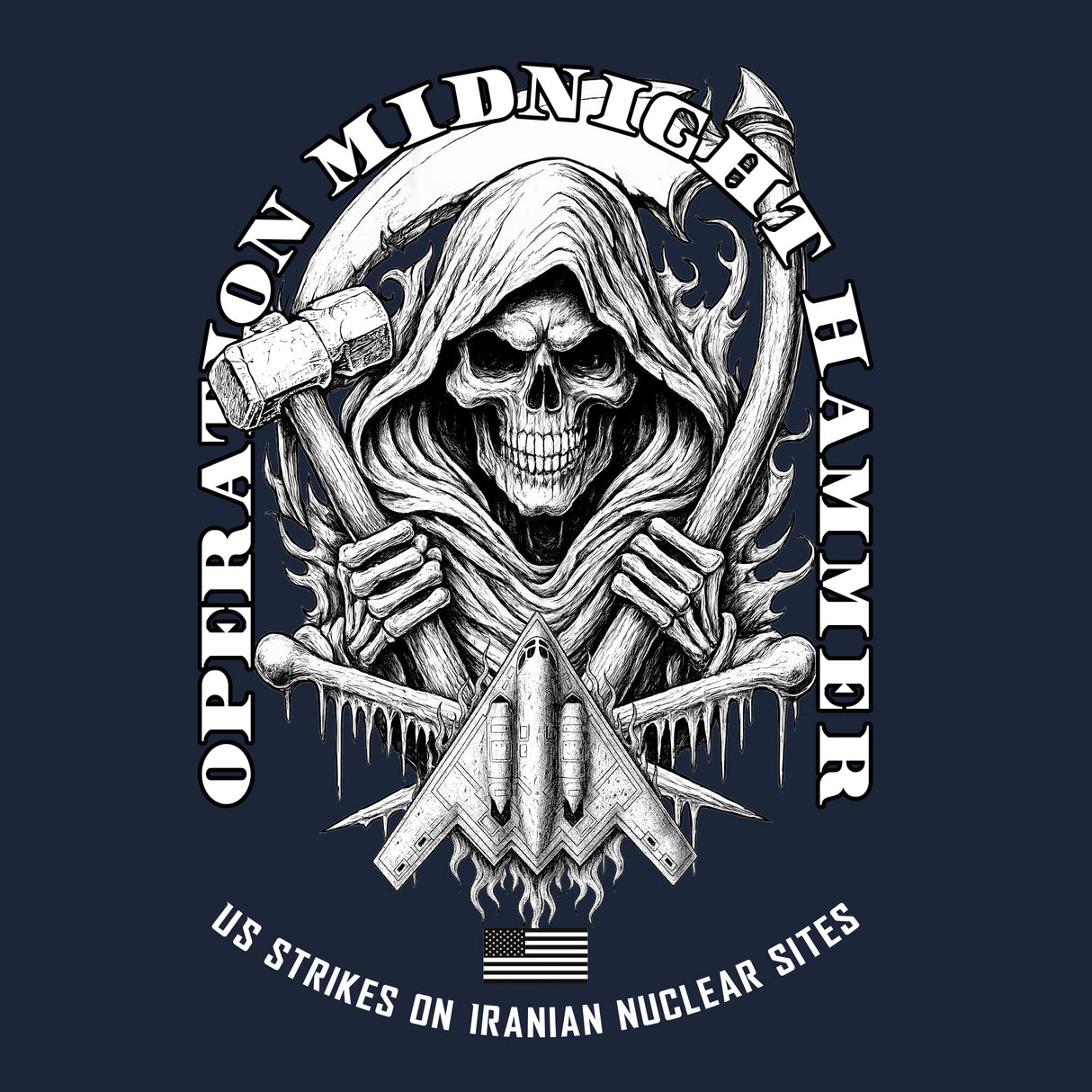 Operation Midnight Hammer B&W Hoodie