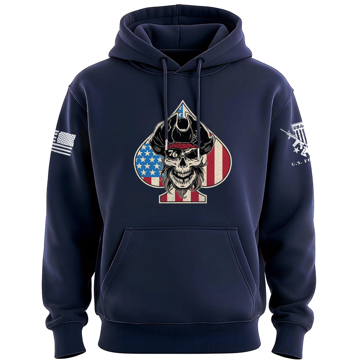 Pirate Spade USA Flag Hoodie Hoodies 100215-S-NAVY