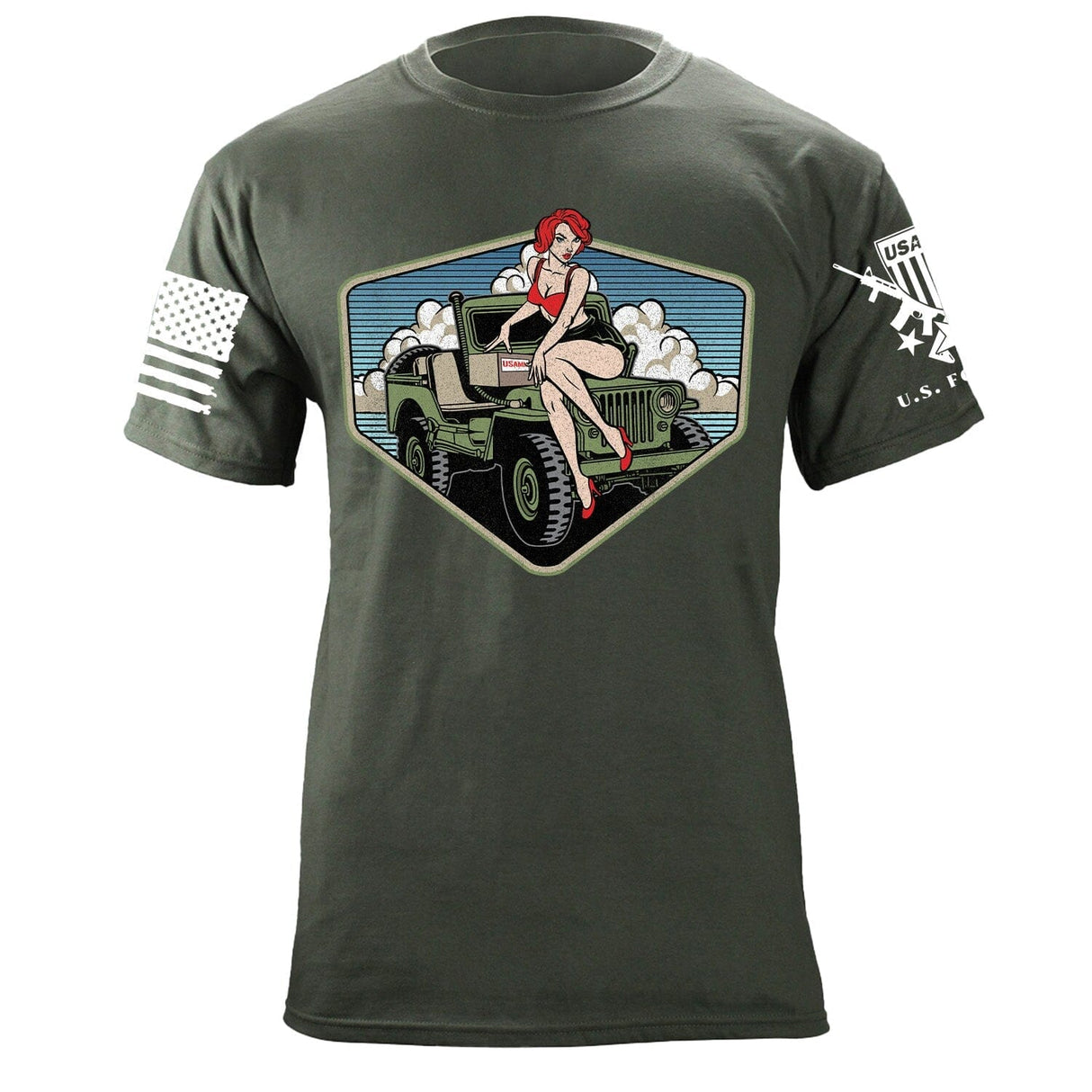 Pinup Girl Jeep T-Shirt Shirts 87169-S-MG