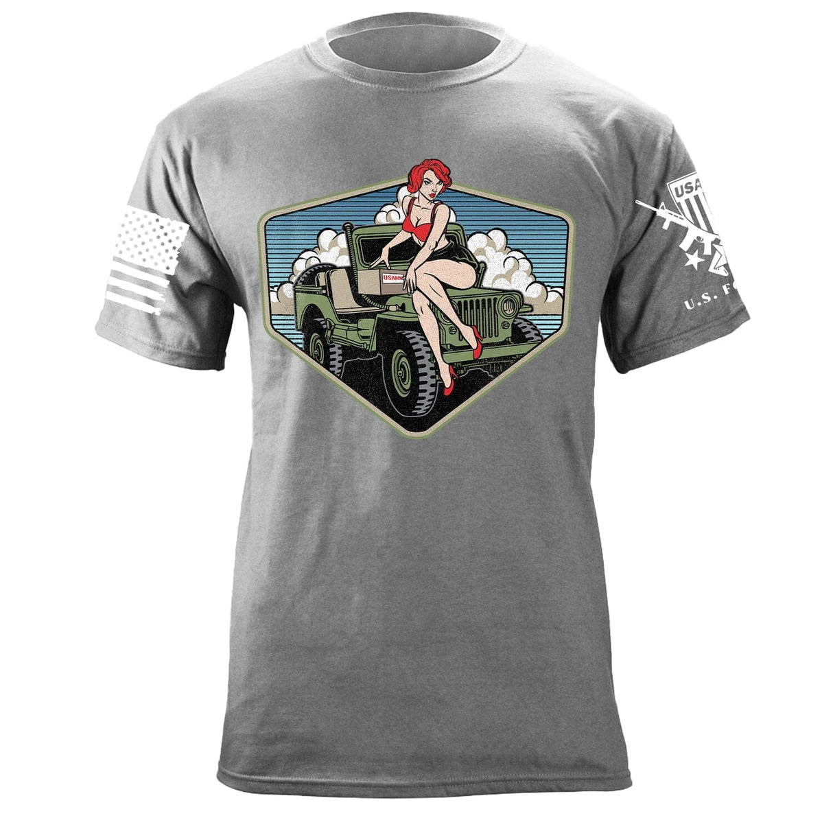 Pinup Girl Jeep T-Shirt Shirts 87169-S-HG