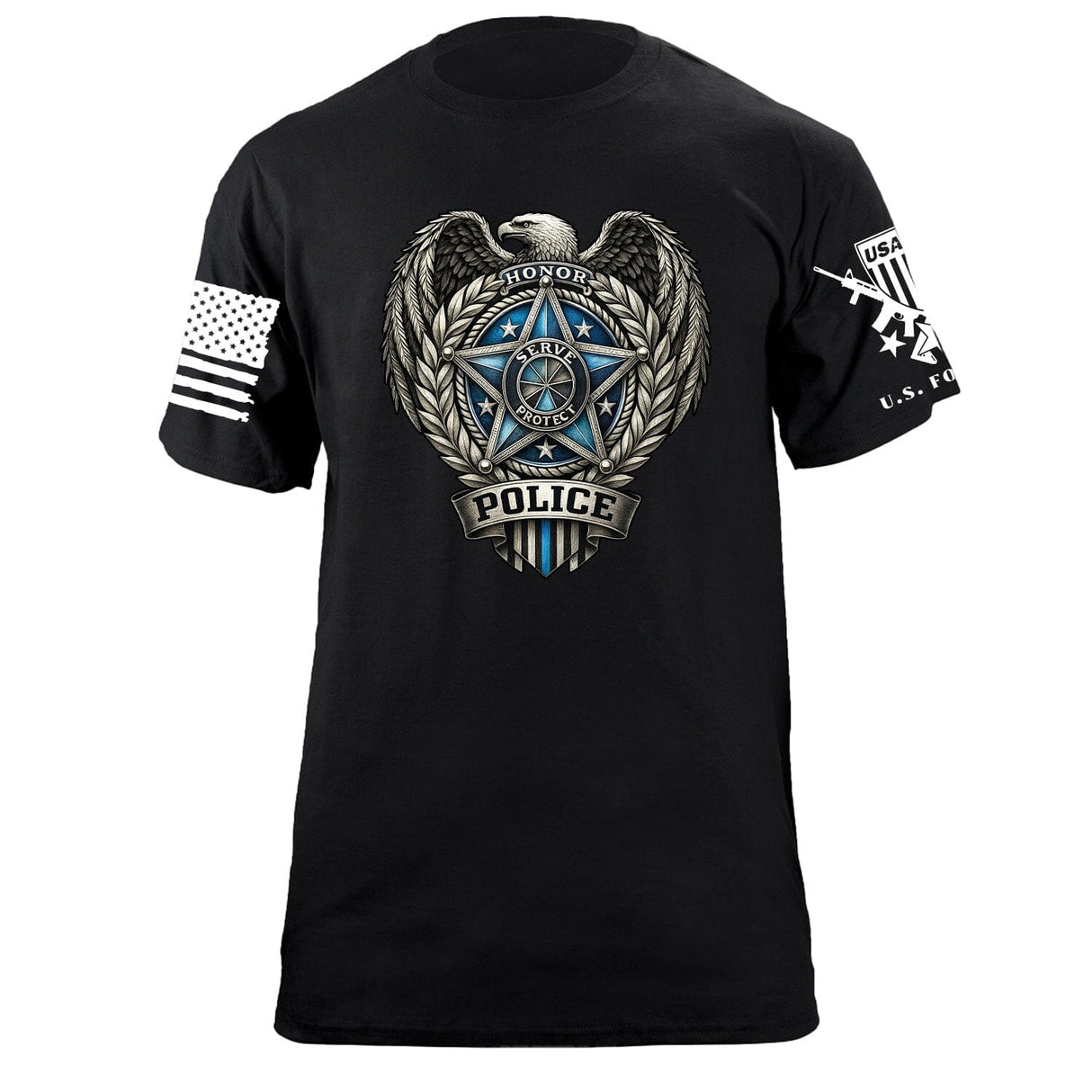 Police Shield T-Shirt Shirts 87446-S-BK