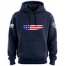 Skinny Horizontal Paint Swatch American Flag Hoodie