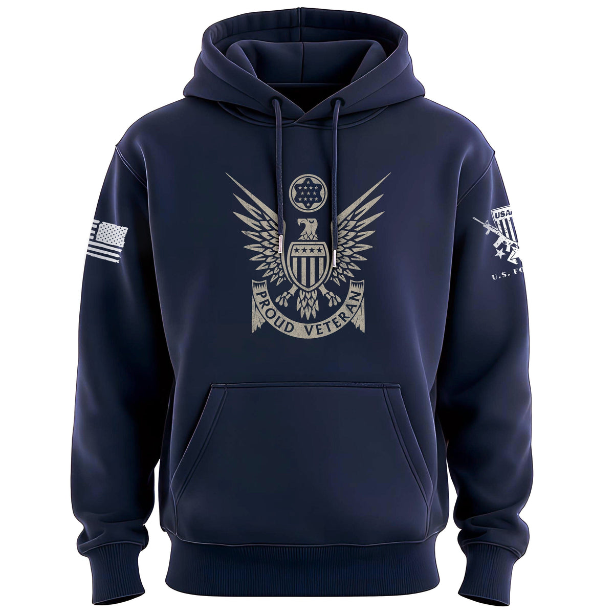 Proud Veteran Stylized Eagle Hoodie Hoodies 100223-S-NAVY