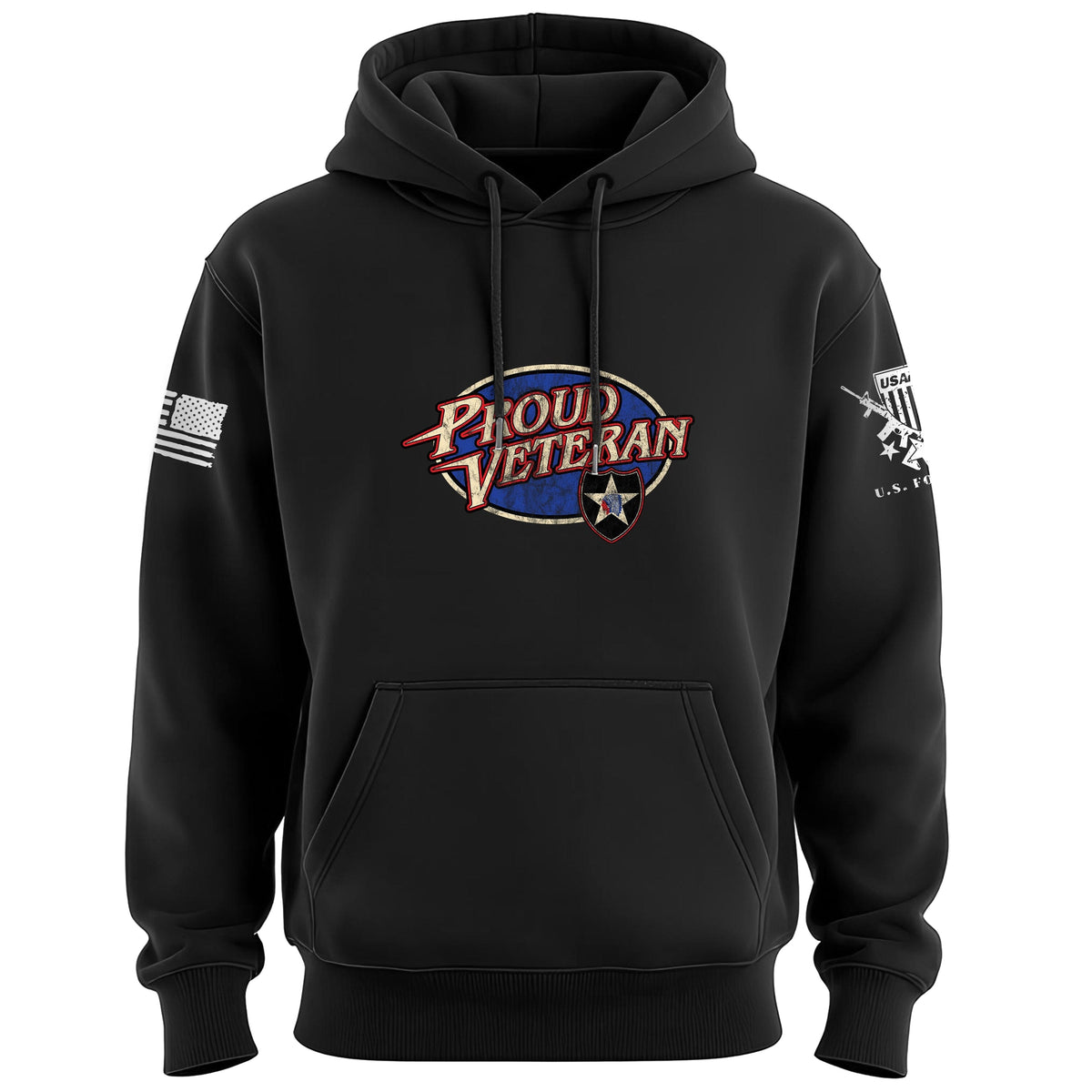 Proud Vet 2nd infantry Hoodie Hoodies 100220-S-BK