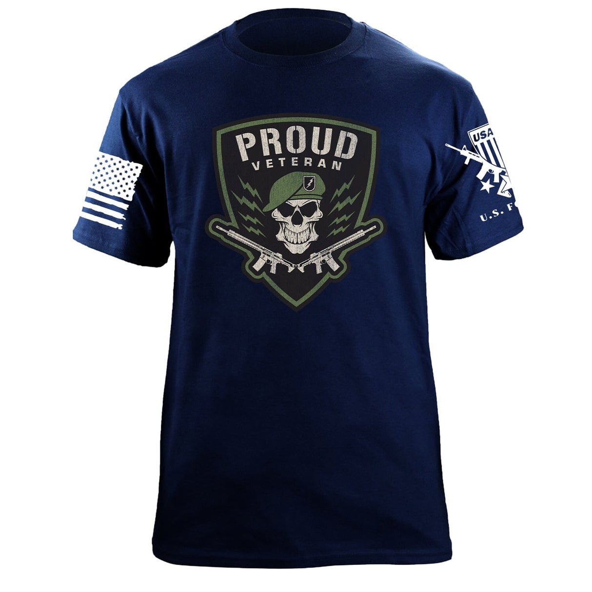 Proud Veteran Graphic T-shirt Shirts 87247-S-NAVY