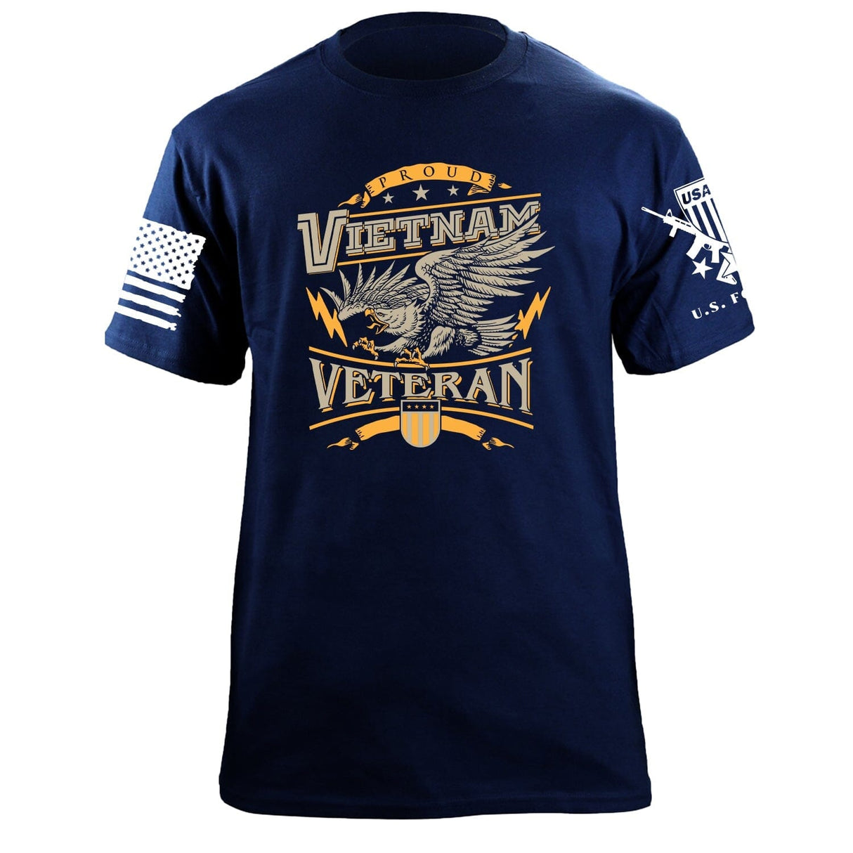 Proud Vietnam Veteran Eagle T-Shirt Shirts 87207-S-NAVY