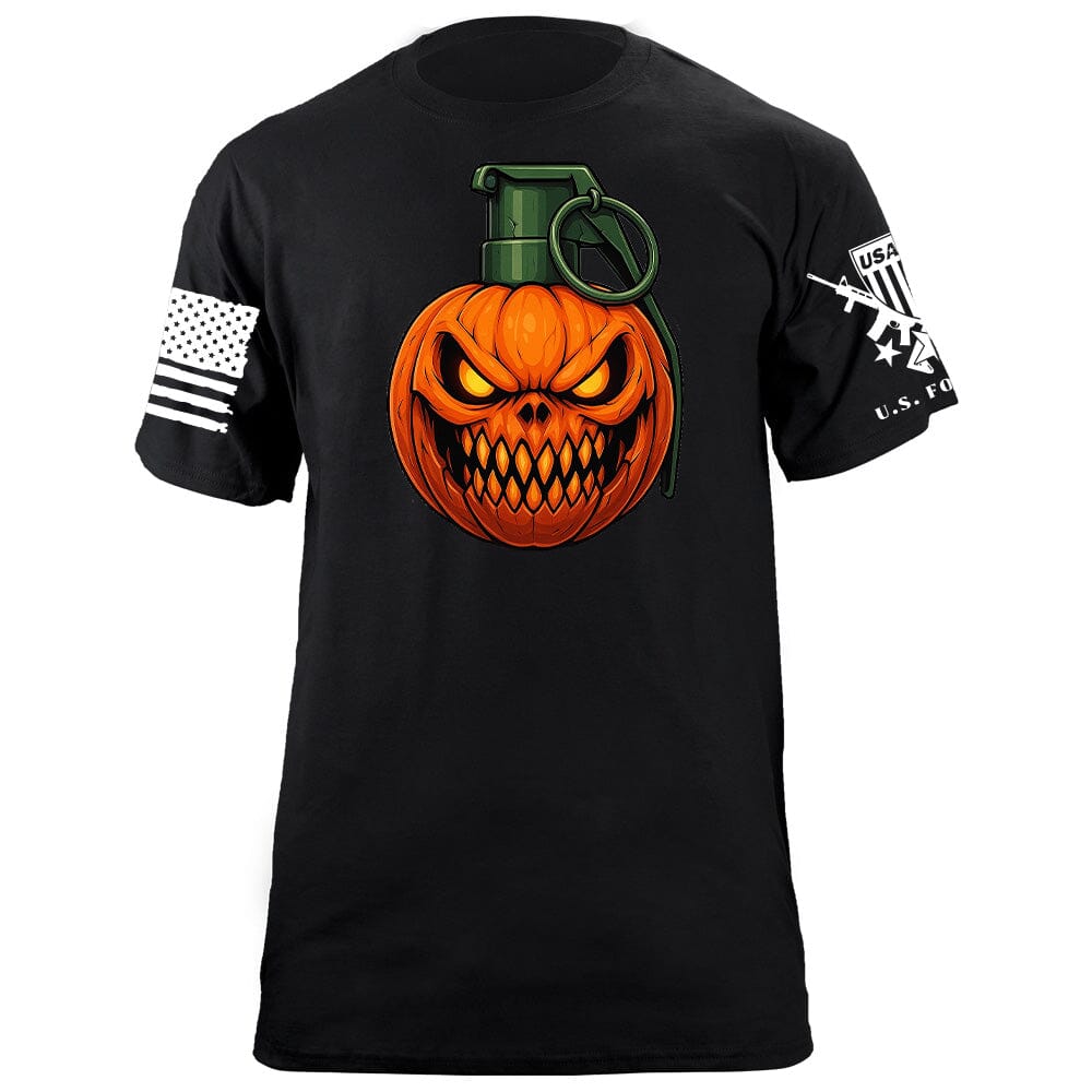 Pumpkin Grenade T-Shirt Shirts 87282-S-BK