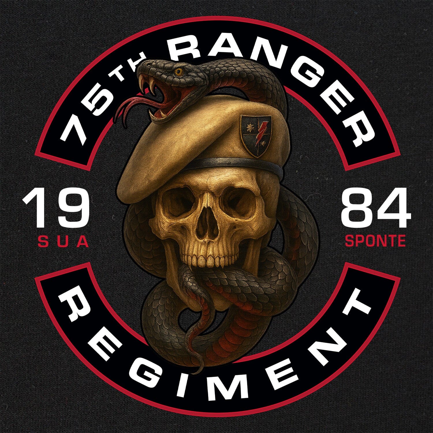 75th Rangers Regiment Skull & Snake T-Shirt – USAMM