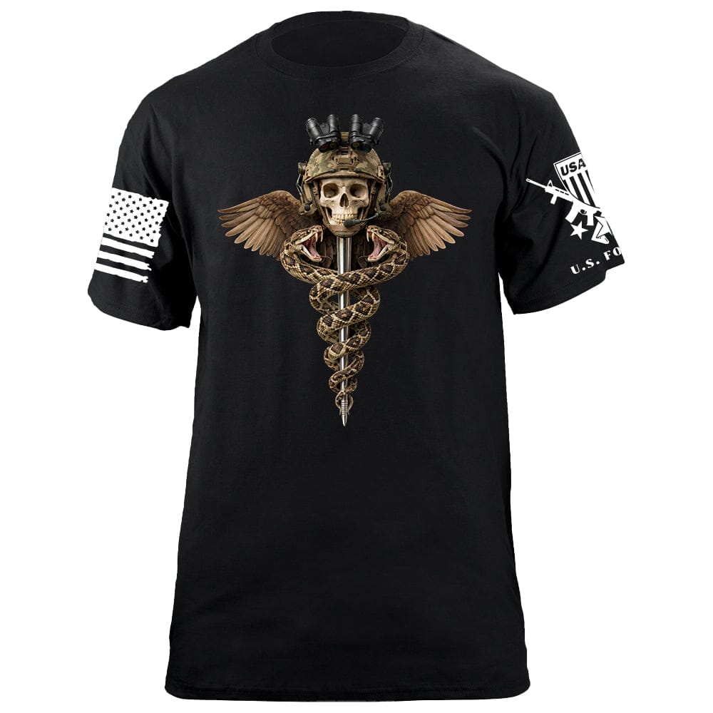 Rod of Asclepius T-Shirt Shirts 88087-S-BK