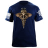 Rod of Asclepius T-Shirt Shirts 88087-S-NAVY