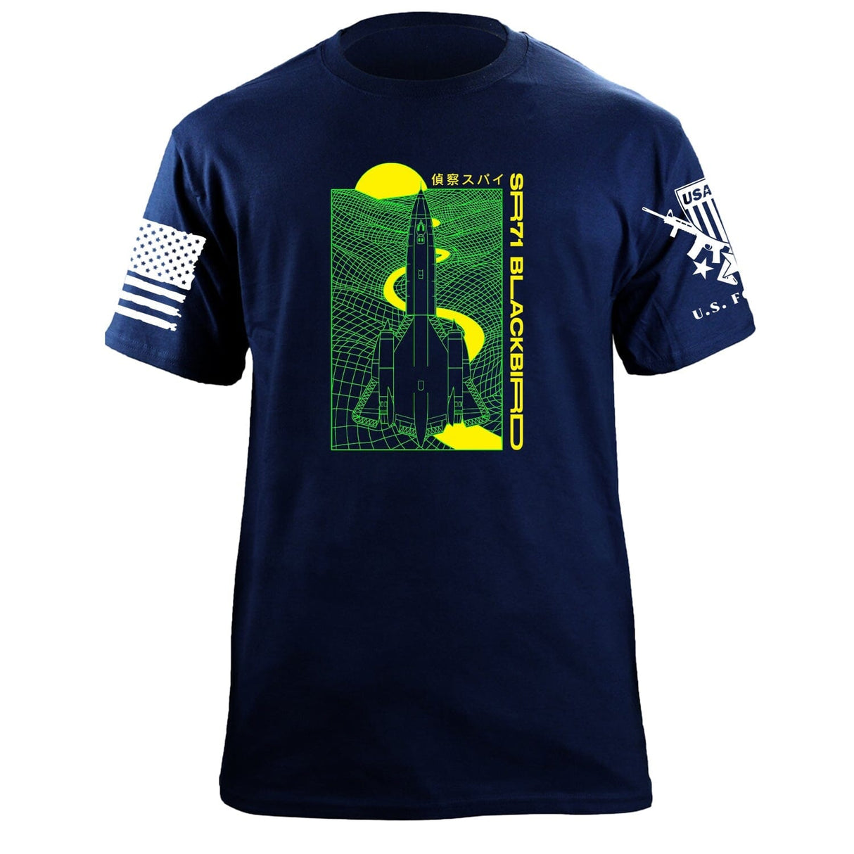 SR-71 Synthwave T-Shirt Shirts 87224-S-NAVY