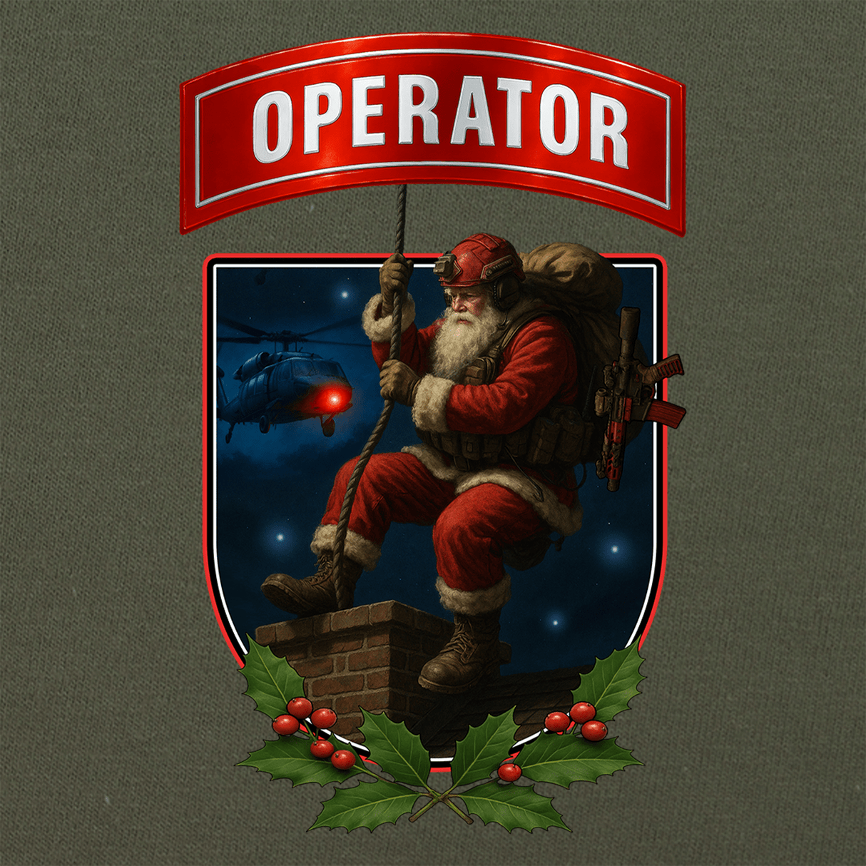 Sgt. Santa Operator Holly T-Shirt Shirts 
