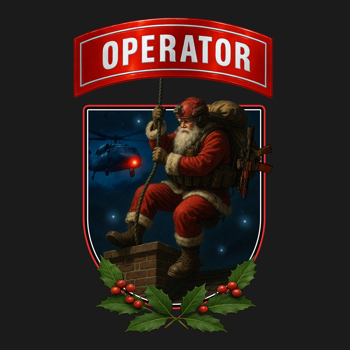 Sgt. Santa Operator Holly Hoodie Hoodies 