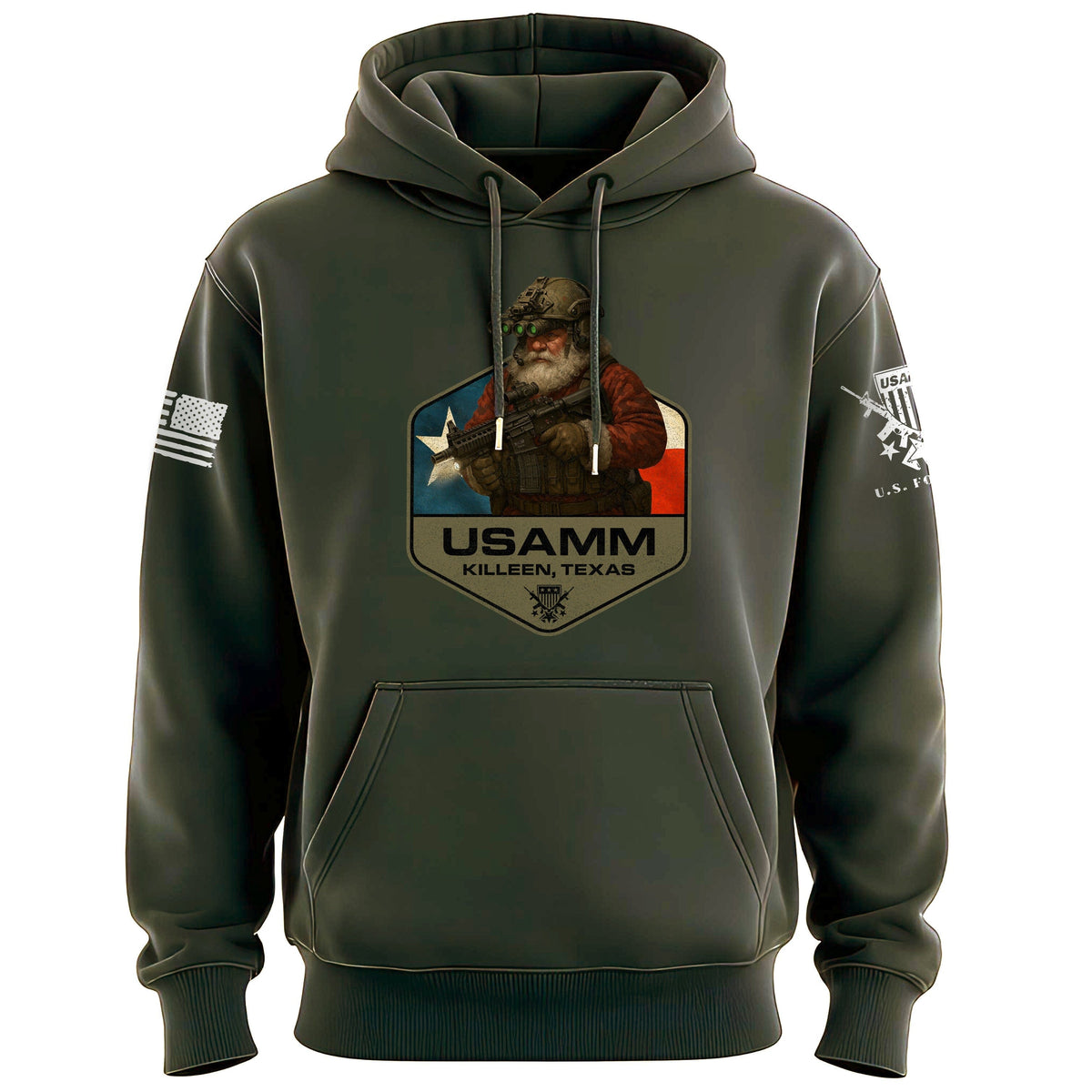 Santa Operator Polygon Texas Hoodie Hoodies 100236-S-MG