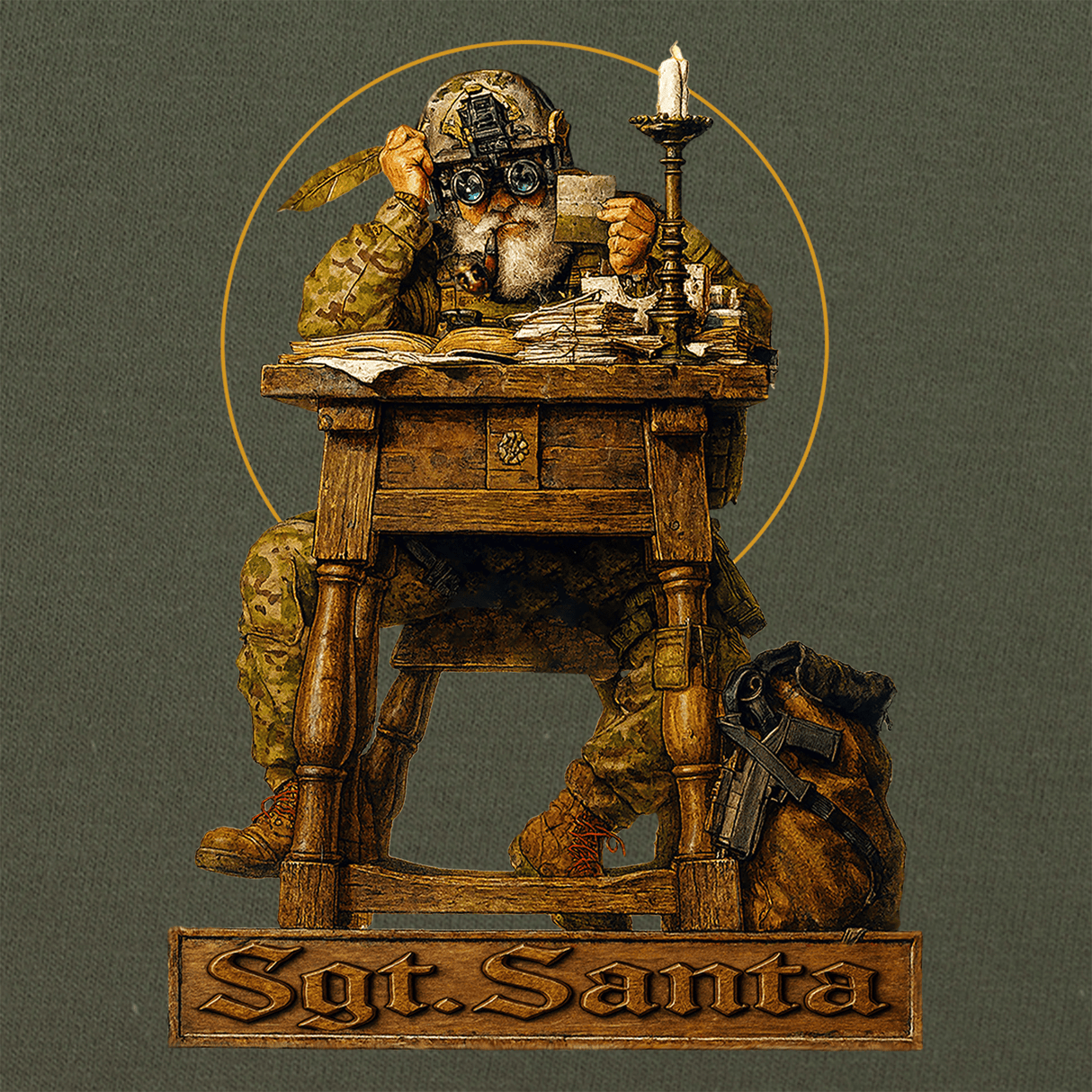 Sgt. Santa Rockwell T-Shirt Shirts 