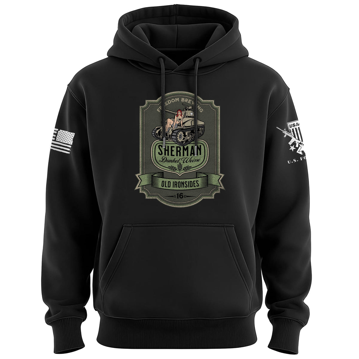 Sherman Dunkel Weisse Hoodie Hoodies 100244-S-BK