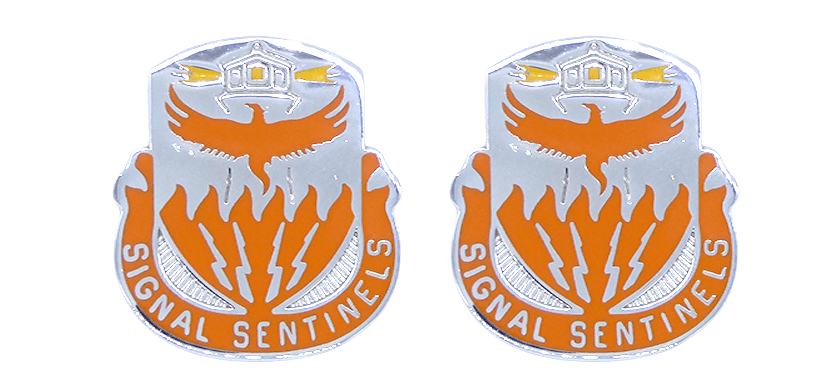 156th Signal Battalion Unit Crest (Signal Sentinels) - Sold in Pairs Army Unit Crests 