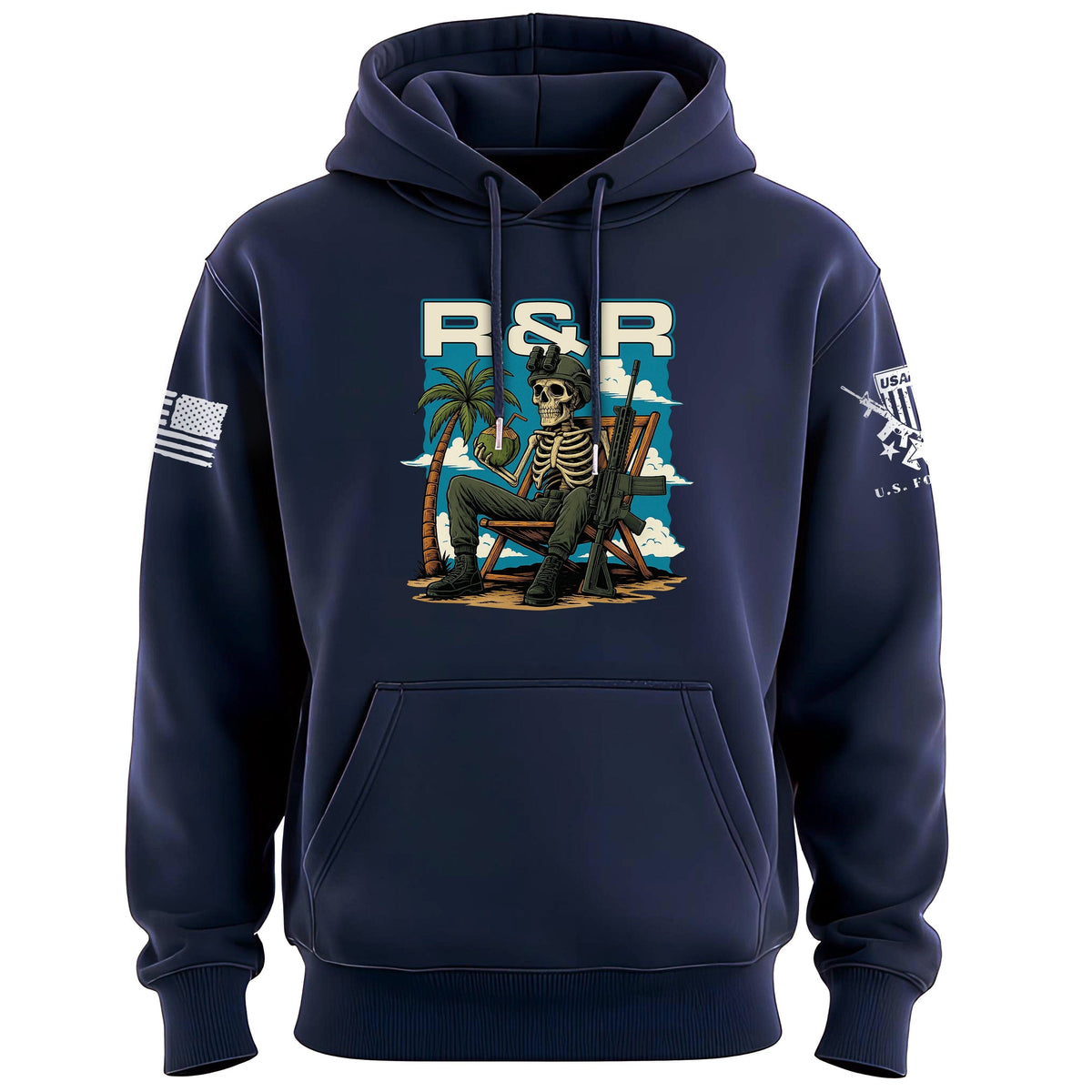 Skeleton Operator R7R Hoodie Hoodies 100245-S-NAVY