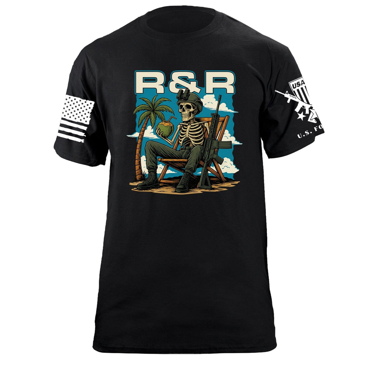 Skeleton Operator R7R T-Shirt Shirts 86428-S-BK