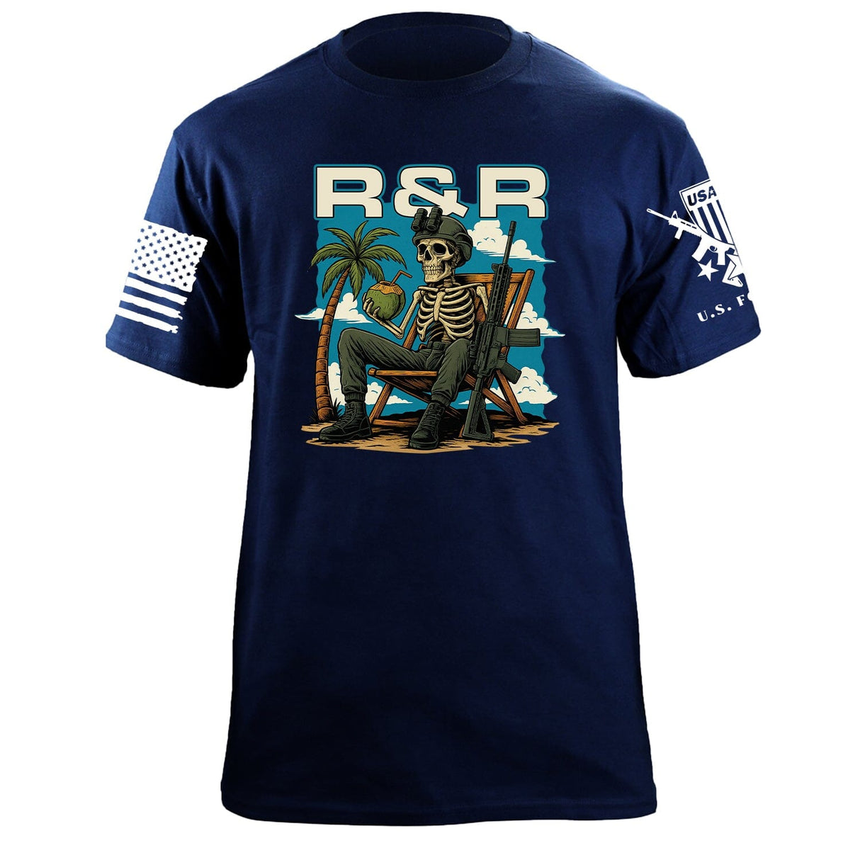 Skeleton Operator R7R T-Shirt Shirts 86428-S-NAVY