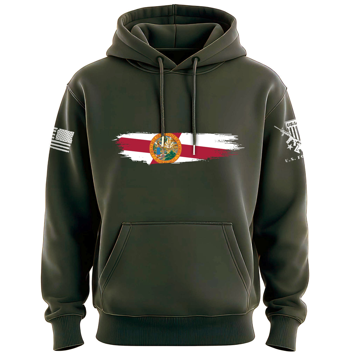 Skinny Horizontal Paint Swatch Florida Flag Hoodie