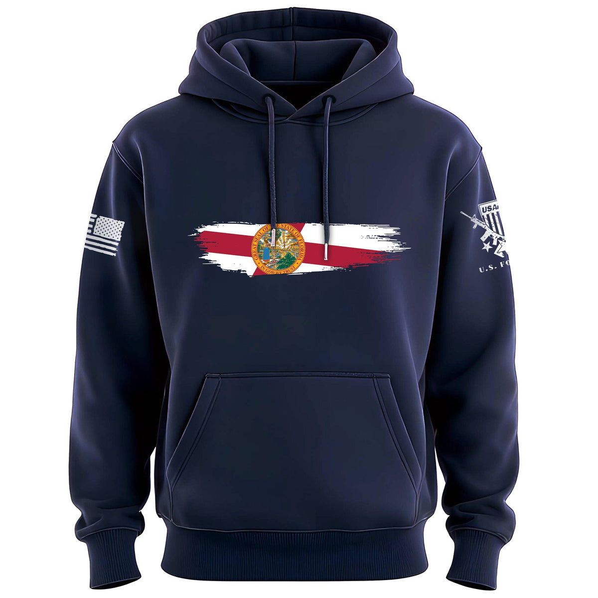 Skinny Horizontal Paint Swatch Florida Flag Hoodie Hoodies 100247-S-NAVY