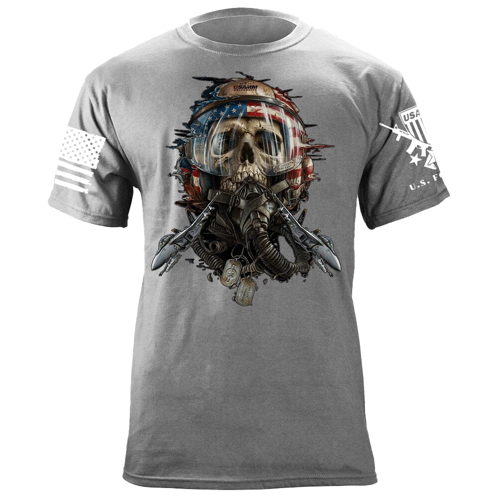 Skull Fighter Pilot T-Shirt Shirts 88141-S-HG