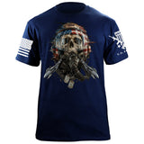 Skull Fighter Pilot T-Shirt Shirts 88141-S-NAVY