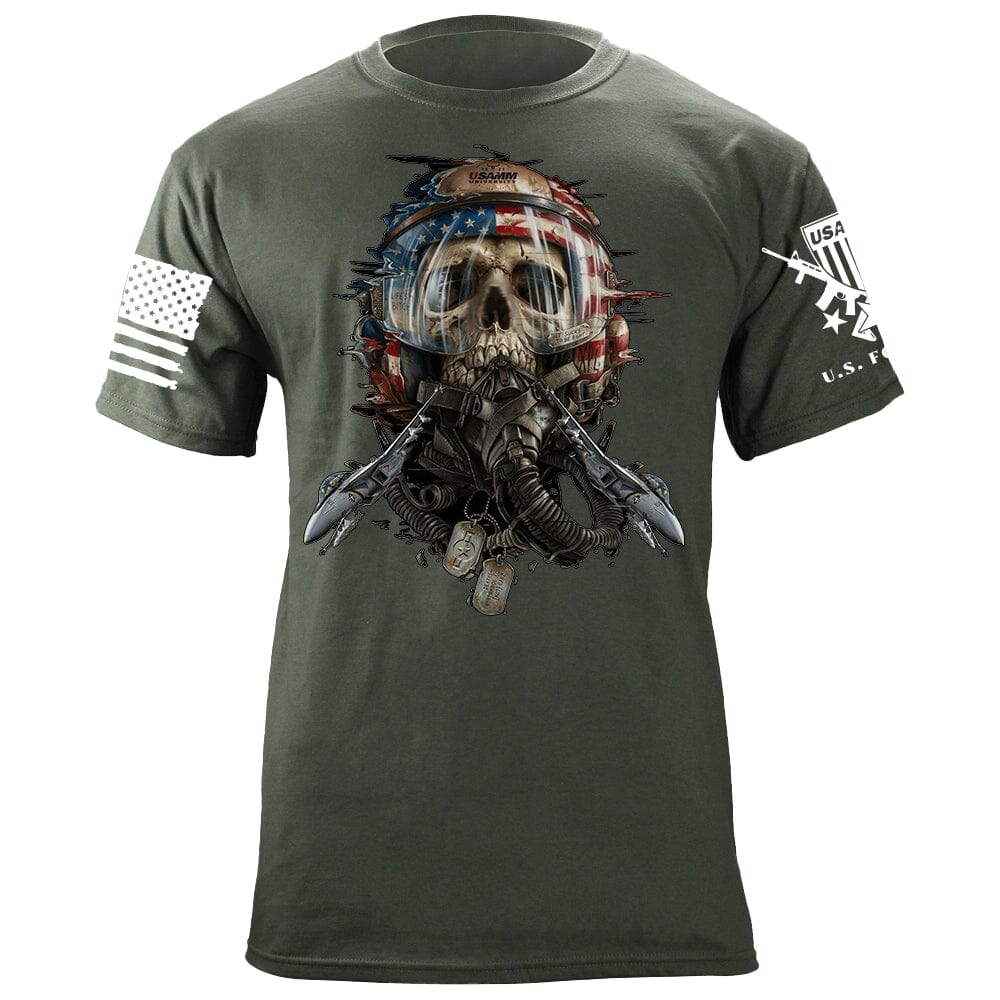 Skull Fighter Pilot T-Shirt Shirts 88141-S-MG