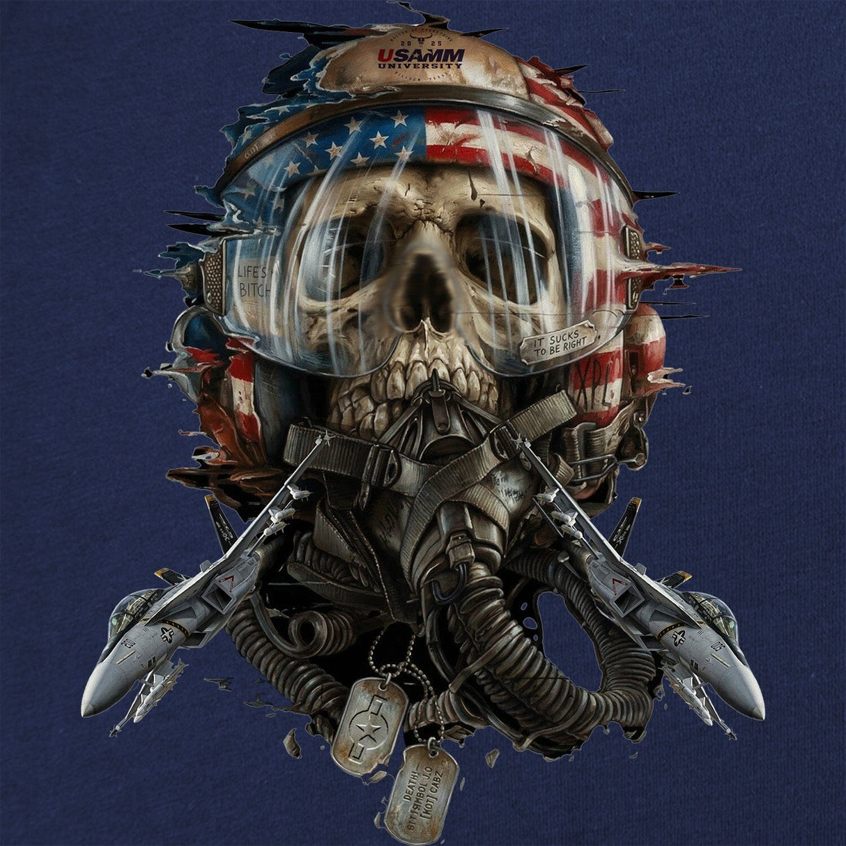 Skull Fighter Pilot T-Shirt Shirts 