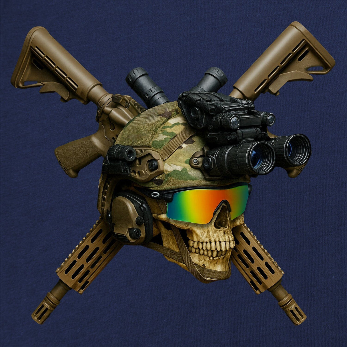 Skull Crossed Guns T-Shirt Shirts 