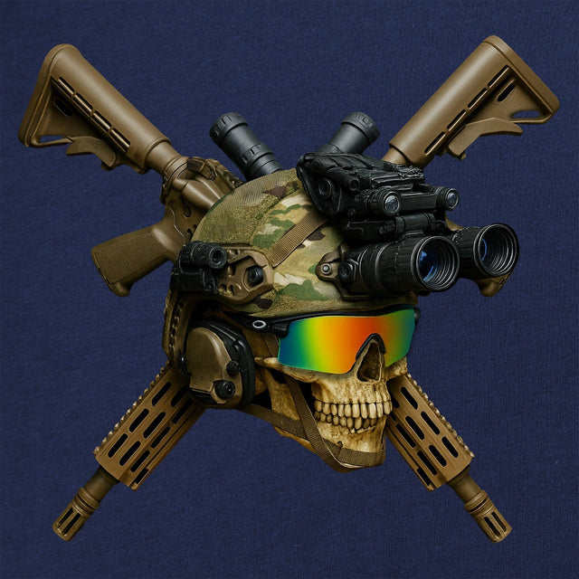 Skull Crossed Guns T-Shirt Shirts 