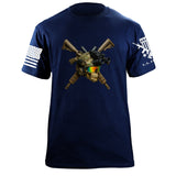 Skull Crossed Guns T-Shirt Shirts 87406-S-NAVY