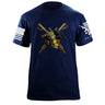 Skull Crossed Guns T-Shirt Shirts 87406-S-NAVY