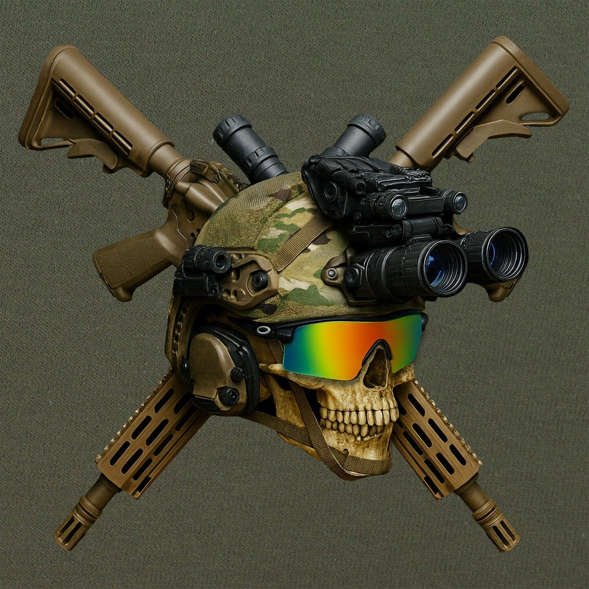 Skull Crossed Guns T-Shirt Shirts 