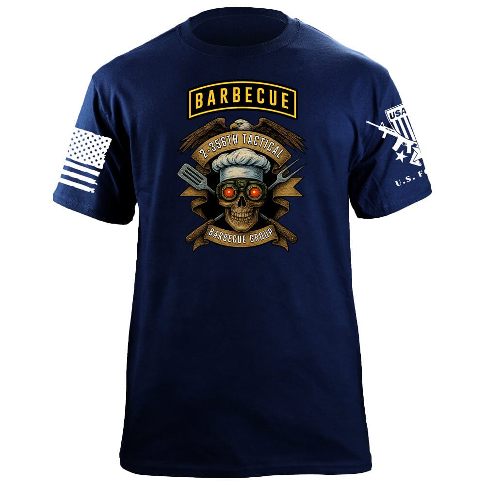 2-356th Tactical Barbecue Group T-Shirt - Eagle Shirts 86378-S-NAVY