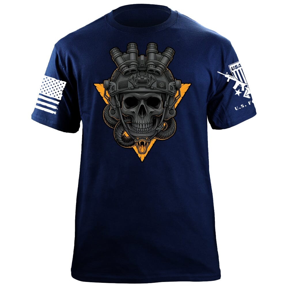 Triangle Skull Low Contrast T-Shirt Shirts 88148-S-NAVY