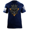 Triangle Skull Low Contrast T-Shirt Shirts 88148-S-NAVY